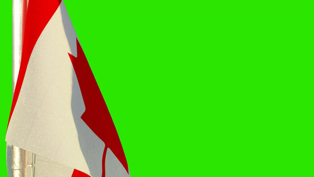Canada flag for any holiday on chroma key screen, isolated - object 3D rendering