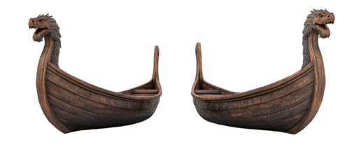 Two Viking Longboats