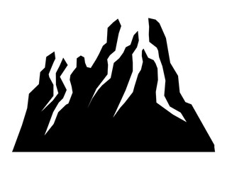 Black volcano. Flat volcanic eruption.