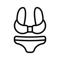 An icon of beach bikini designed in outline style