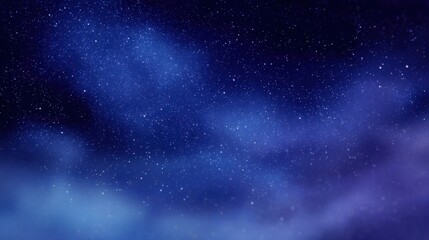 Naklejka premium Clear night sky filled with numerous bright stars and wispy clouds nighttime scene.