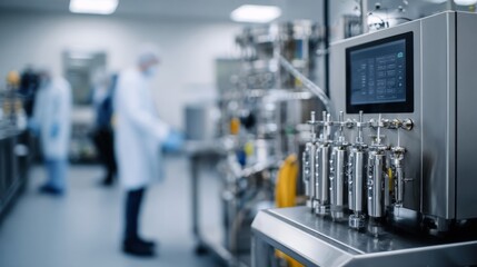 Fototapeta premium Advanced Laboratory Equipment in Professional Scientific Laboratory Setting with Researchers.