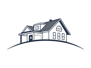House Roof Logo Vector  Real Estate Property, Architecture Construction Icon, Modern Home Building Design for Realtor Branding and Contractor Services