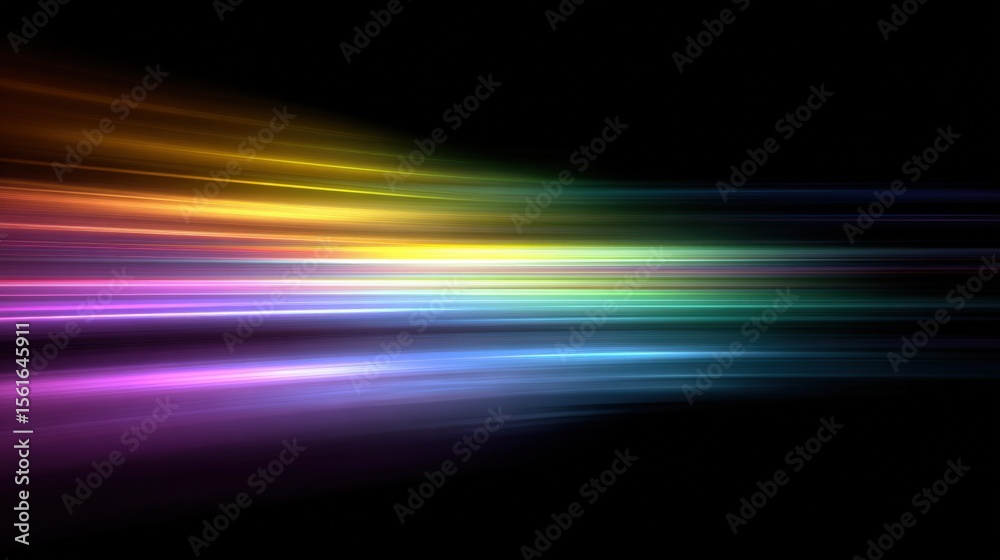 Poster vibrant light trails in multiple colors creating dynamic motion and energy.