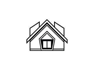 House Roof Logo Vector  Real Estate Property, Architecture Construction Icon, Modern Home Building Design for Realtor Branding and Contractor Services