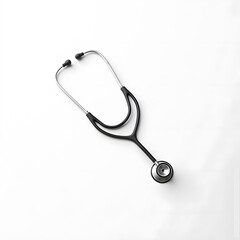 Black Stethoscope on White Background &ndash; Medical Equipment Image