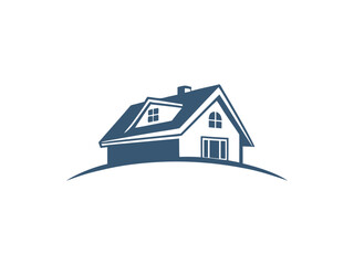 House Roof Logo Vector  Real Estate Property, Architecture Construction Icon, Modern Home Building Design for Realtor Branding and Contractor Services