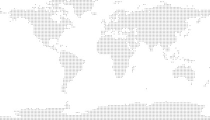 Simplified world vector map with square dot grid (Compact Miller projection, PPT-compatible & fully editable) © Terry