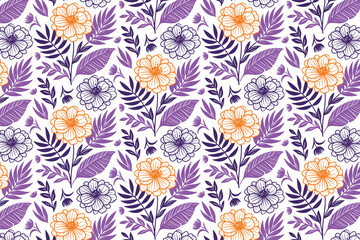 one line floral and botanical pattern featuring repeat cotton blooms and leaves for women wear, kitchen textile, and fabric products

