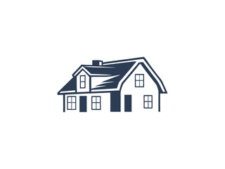 House Roof Logo Vector  Real Estate Property, Architecture Construction Icon, Modern Home Building Design for Realtor Branding and Contractor Services