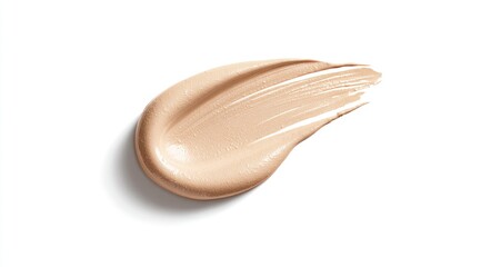 Beige Creamy Swirl on Plain Background Macro