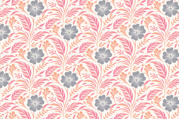 seamless rose flower pattern with artistic line sketches and abstract leaf illustrations for packaging, bedsheets, and fashion fabric

