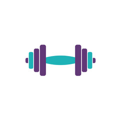 Dumbbell icon in flat style. Workout gym tool vector illustration 