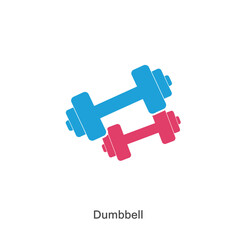 Dumbbell icon in flat style. Workout gym tool vector illustration 