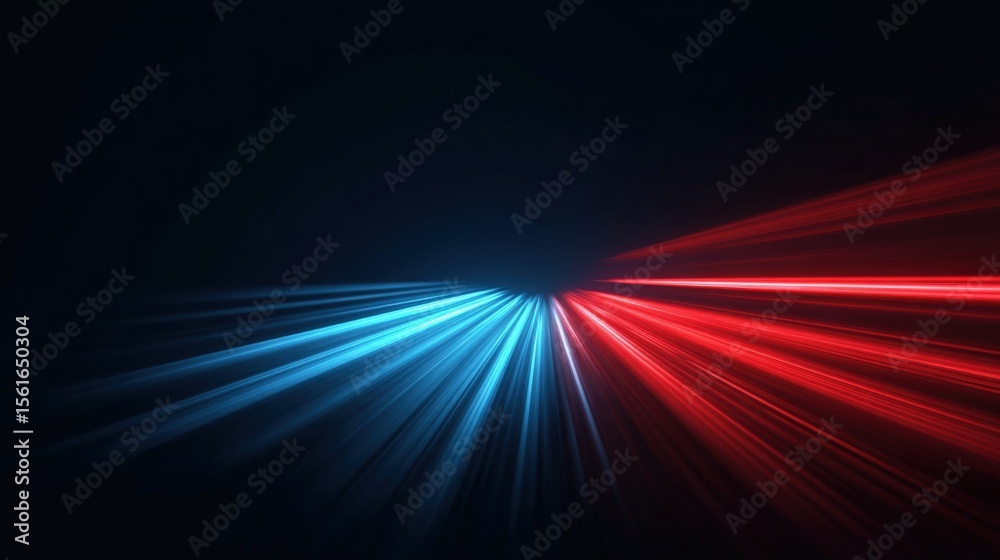 Aufkleber abstract digital light streaks background with blue and red glowing lines and motion trail effect.