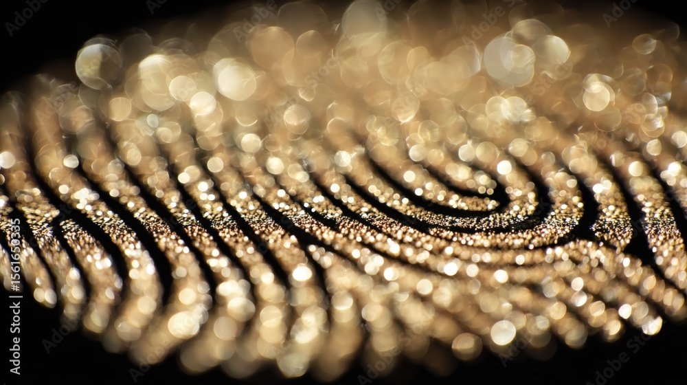Poster Close-up shot of shimmering gold glitter particles on textured surface in macro view.