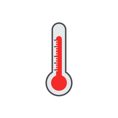 Thermometer icon set in flat style. Climate control vector illustration