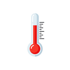 Thermometer icon set in flat style. Climate control vector illustration