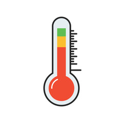 Thermometer icon set in flat style. Climate control vector illustration