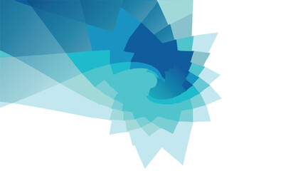 Abstract geometric design featuring overlapping translucent shapes in shades of blue and turquoise
