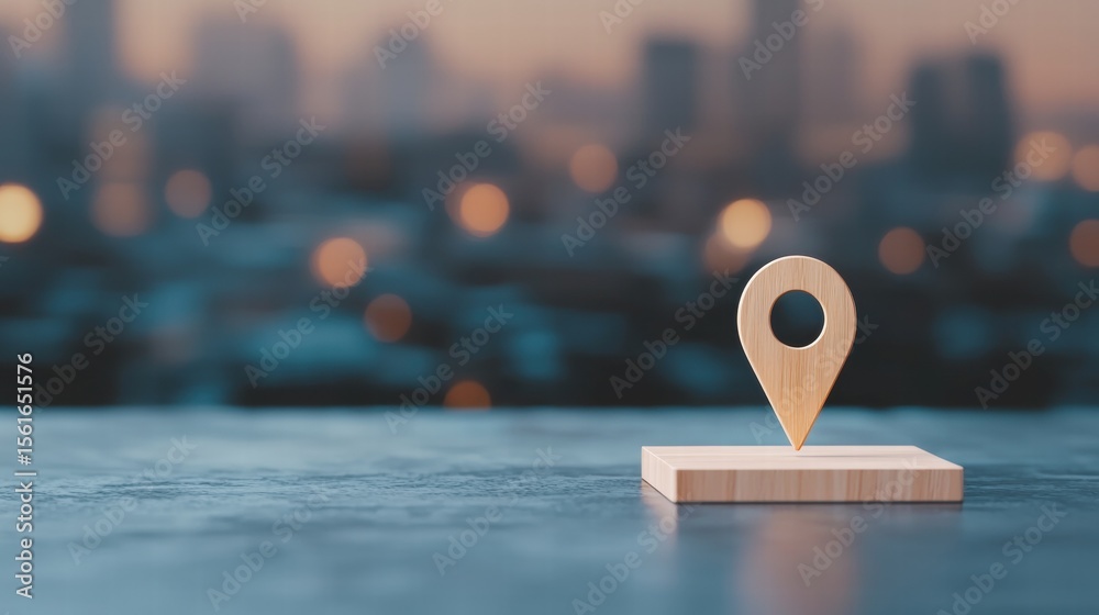 Aufkleber Icon Pin Location Navigation A smartphone screen displaying a navigation app with a pin icon marking the destination, close up, modern technology.