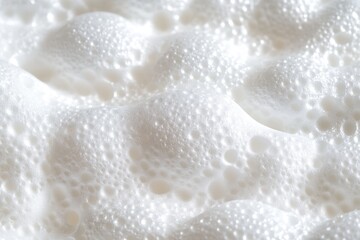 Close-up view of frothy white bubbles