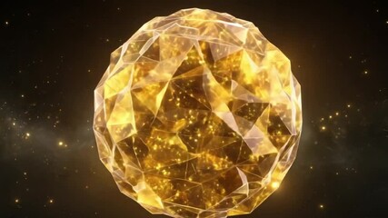 3d Crystal Gold Planet polygonal surface glowing 4K Videos - Powered by Adobe