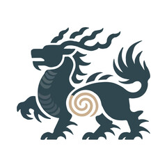 Majestic Black Dragon Modern Chinese Luxury Brand Logo