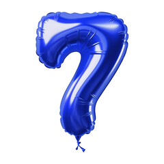 Blue Balloon Number seven 3d