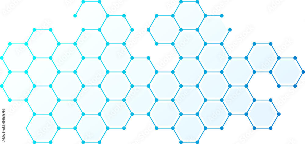 Aufkleber blue hexagonal network abstract background. clean tech background with blue hexagonal structure. con