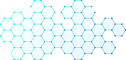 Blue hexagonal network abstract background. Clean tech background with blue hexagonal structure. Concept and idea for healthcare, technology, innovation, medicine, technology,  science and research.