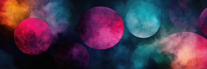 Abstract cosmic orbs in vibrant hues