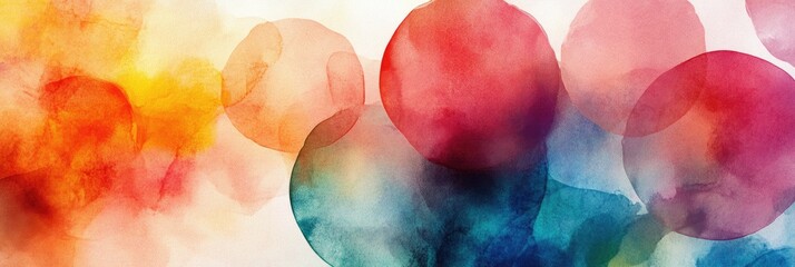 Abstract watercolor circles in vibrant hues