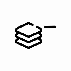 layers stack multiple sheets minus icon vector sign