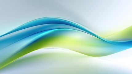 Obraz premium Abstract flowing wave design with vibrant blue green and white smooth curves.