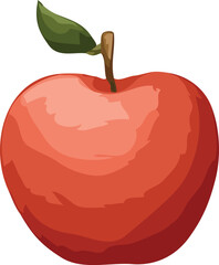 red apple with leaf