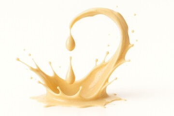 Cake Batter Splash in Air, Isolated on White Background, Macro High-Speed.