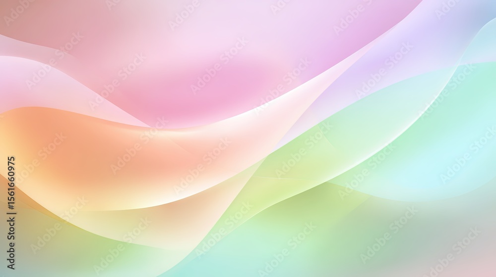 Poster Abstract colorful wave background with soft flowing lines and vibrant pastel hues.