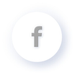 Neumorphism Soft Shadow Alphabet f Letter f Character Typography Capital Text Symbol UI UX School ABC Font Learning Design Drop Shadow on Dark Background Neumorphic