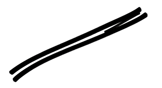 Two parallel black lines illustration isolated PNG with Transparent Background