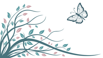 floral background with butterflies