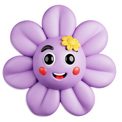 Playful Purple Flower 3D Render