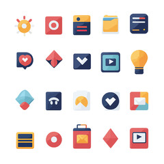 2D Flat icon Digital Marketing & Advertising Icons isolated in White Background