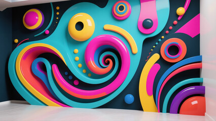 Colorful Abstract Wall Art Enhances Hospital Interior Decor and Atmosphere