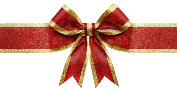 Red and gold ribbon bow (1)