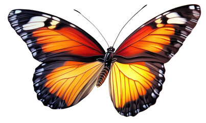 Fototapeta premium Orange and black butterfly, detailed wings