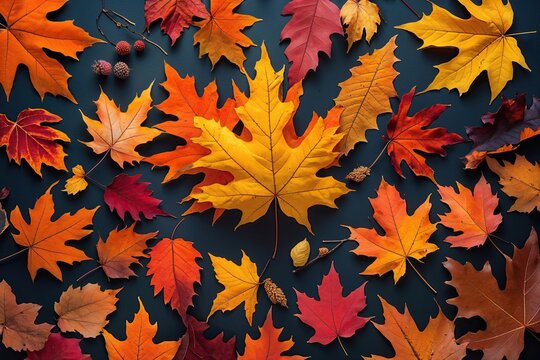 Breathtaking Display of Colorful Autumn Leaves Artistic Fall Foliage Impressions