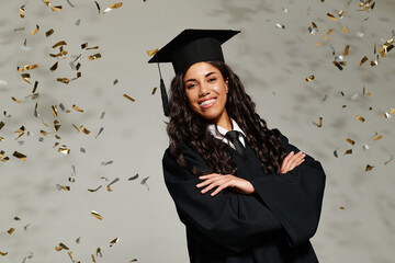 Celebrating achievement with joy and confidence at graduation ceremony