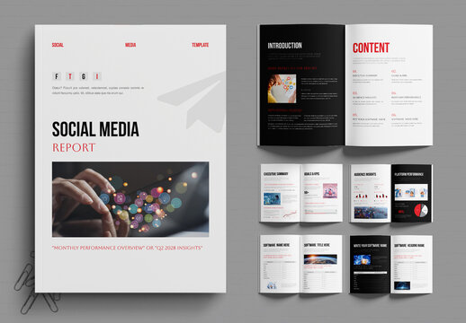 Social Media Report Template Design