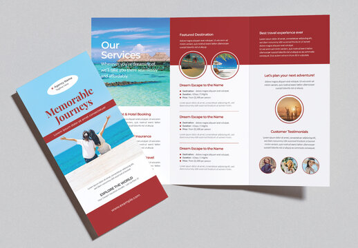 Tri Fold Brochure for Travel Booking Services